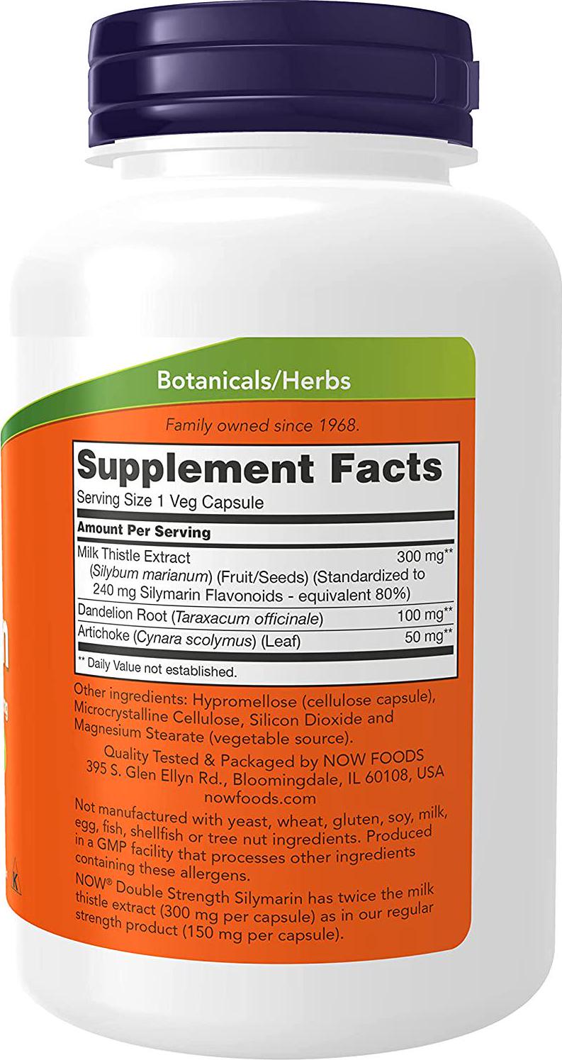 NOW Silymarin 2X - 300 mg,200 Veg Capsules