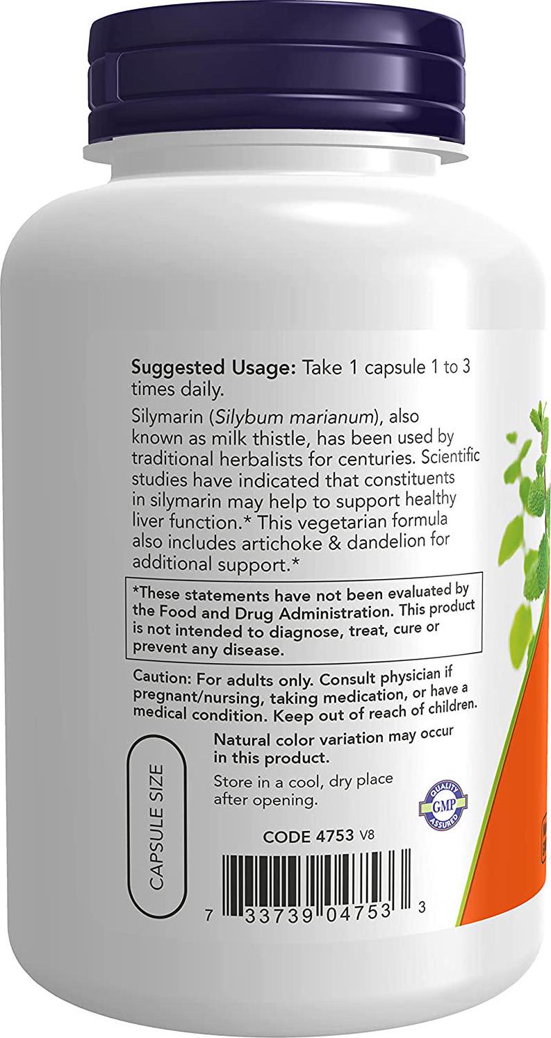 NOW Silymarin 2X - 300 mg,200 Veg Capsules