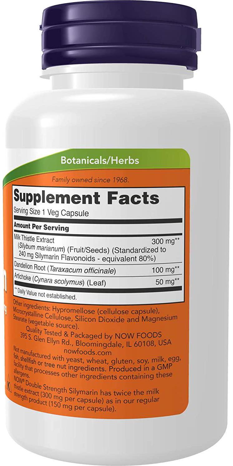 NOW Silymarin 2X - 300 mg,100 Veg Capsules