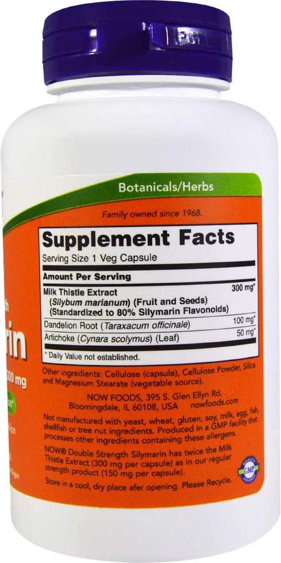 NOW Silymarin 2X - 300 mg,100 Veg Capsules