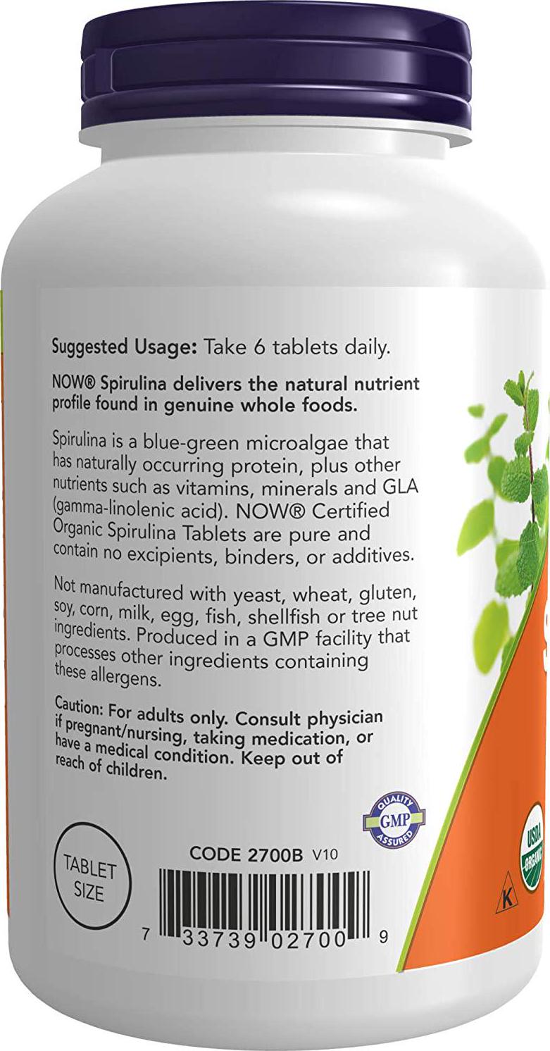 NOW Spirulina 500 mg,500 Tablets