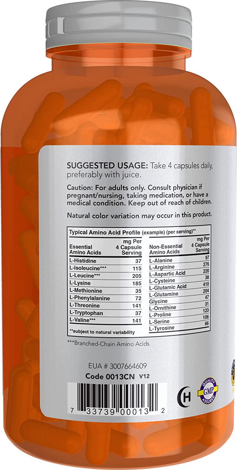 NOW Sports Amino Complete,360 Capsules