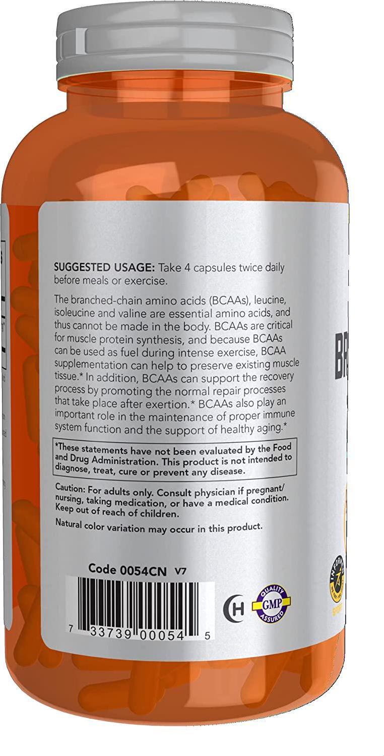 NOW Sports Branched Chain Amino Acids,240 Capsules