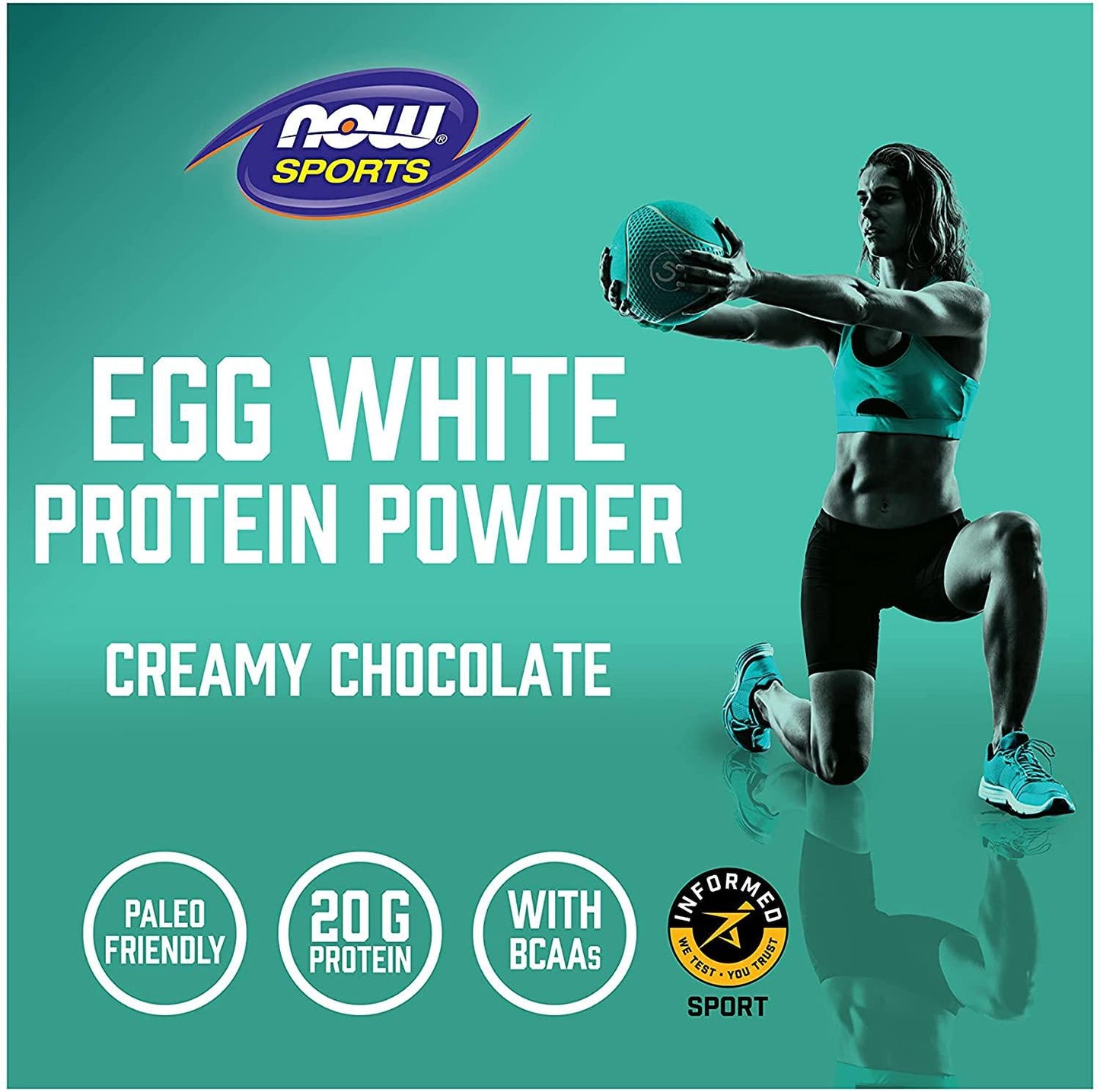 NOW Sports Eggwhite Protein Powder, Rich Chocolate,1.5-Pound