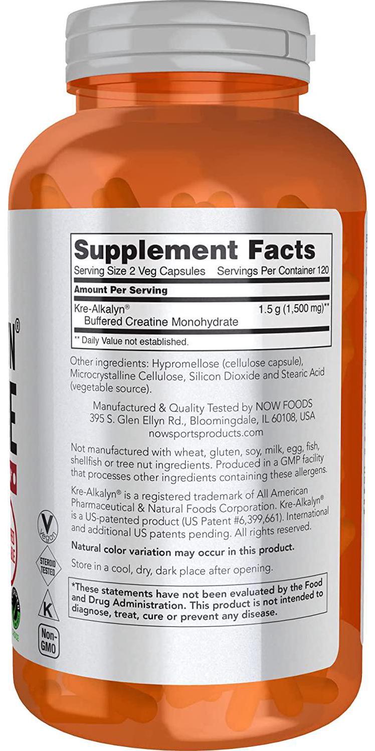 NOW Sports Kre-Alkalyn Creatine,240 Capsules