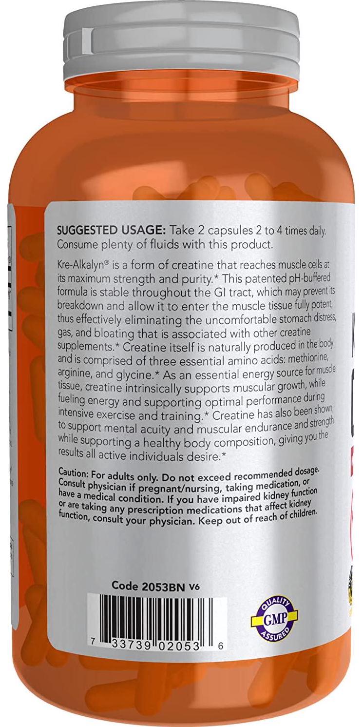 NOW Sports Kre-Alkalyn Creatine,240 Capsules
