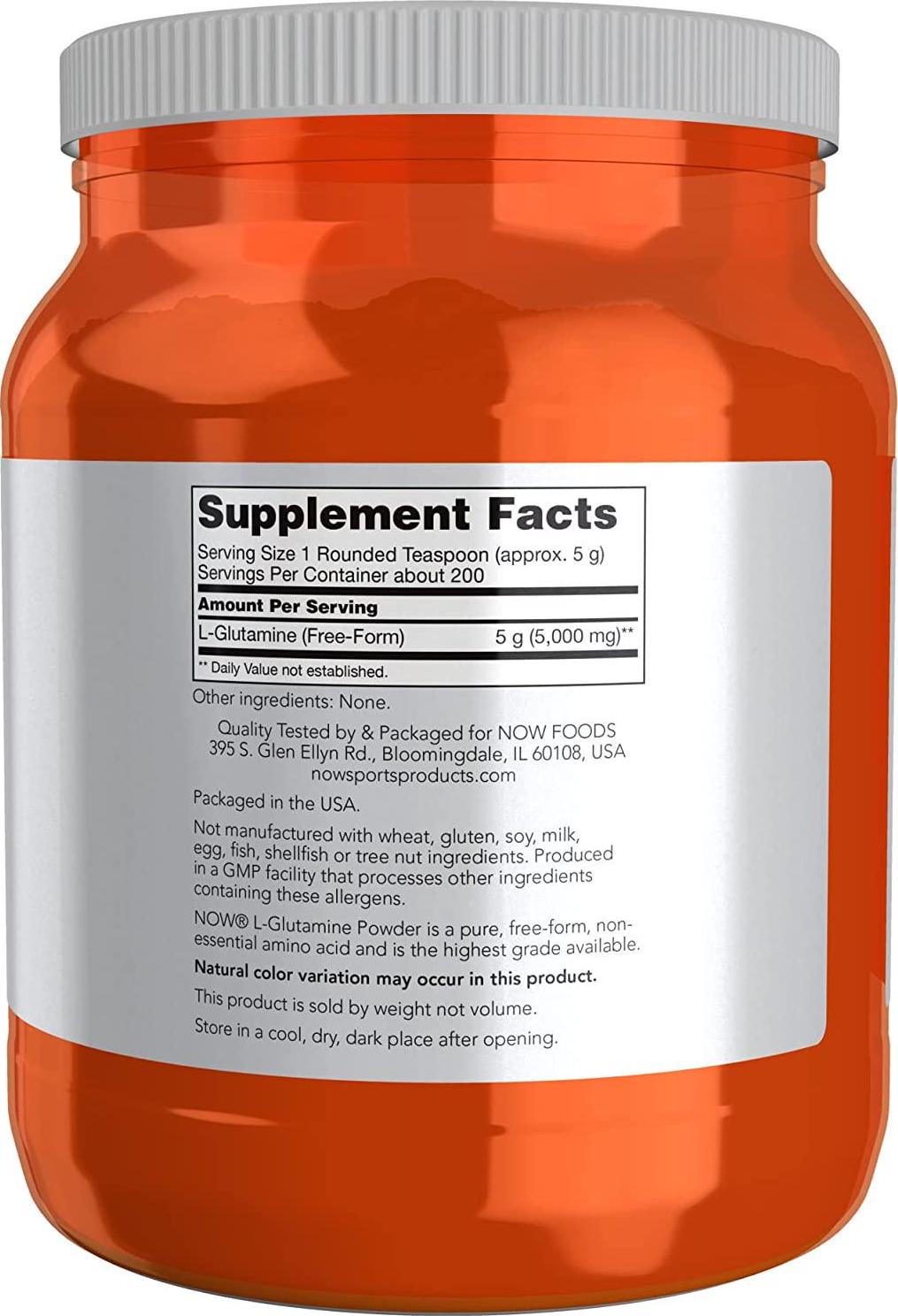 NOW Sports L-Glutamine Powder, 1-Kilogram