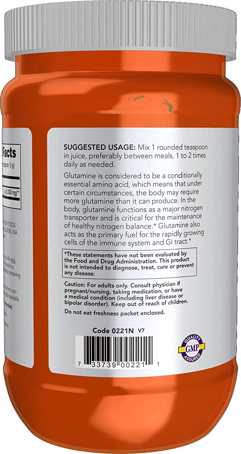 NOW Sports L-Glutamine Powder, 1-Pound