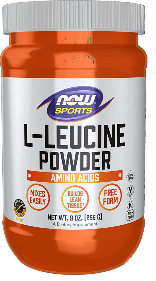 NOW Sports Nutrition, L-Leucine Powder, Builds Lean Tissue*, Amino Acids, 9-Ounce