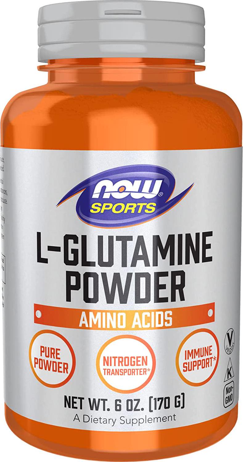 NOW Sports Nutrition, L-Glutamine Pure Powder, Nitrogen Transporter*, Amino Acid, 6-Ounce