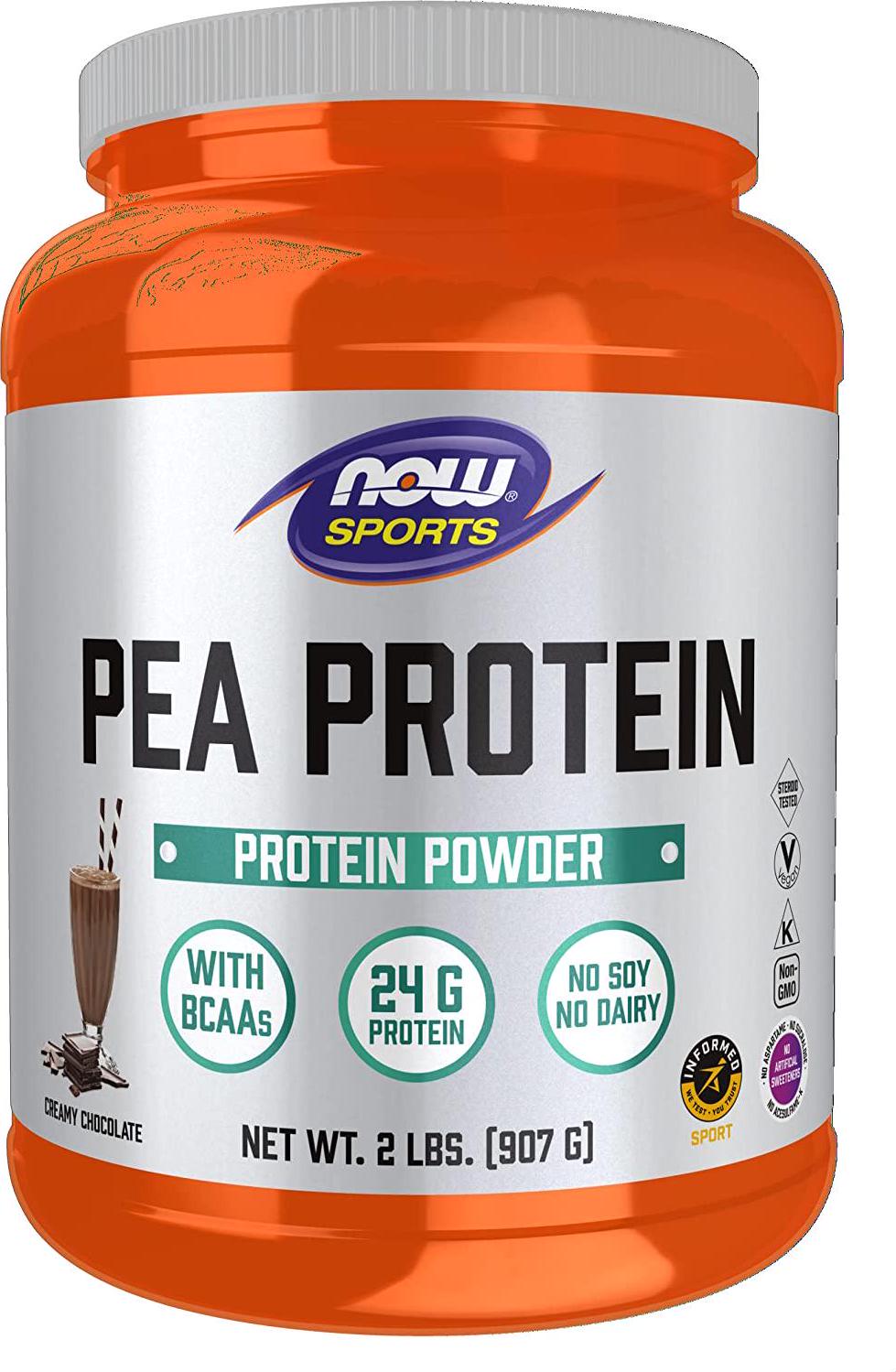 NOW Sports Nutrition, Pea Protein Powder, Creamy Chocolate, 2-Pound
