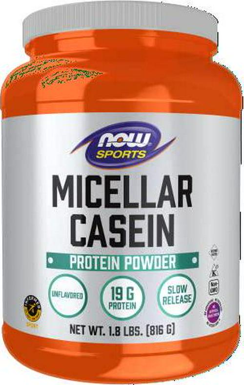 NOW Sports Nutrition, Micellar Casein 19 g, Slow Release, Unflavored Powder, 1.8-Pound