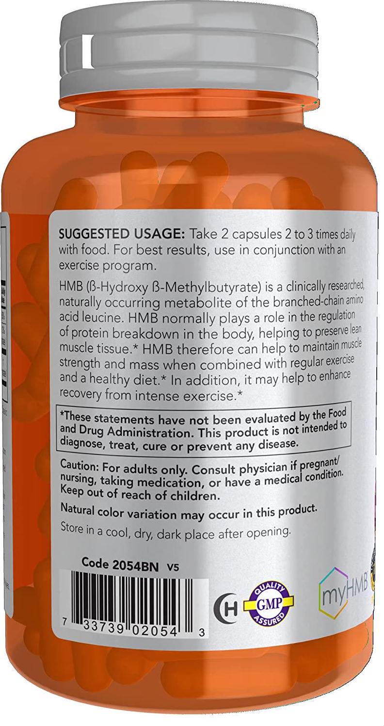 NOW Sports Nutrition, HMB ( -Hydroxy -Methylbutyrate) 500 mg, Sports Recovery*, 120 Veg Capsules
