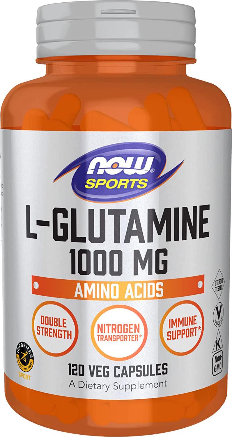 NOW Sports Nutrition, L-Glutamine, Double Strength 1,000 mg, Amino Acid, 120 Veg Capsules