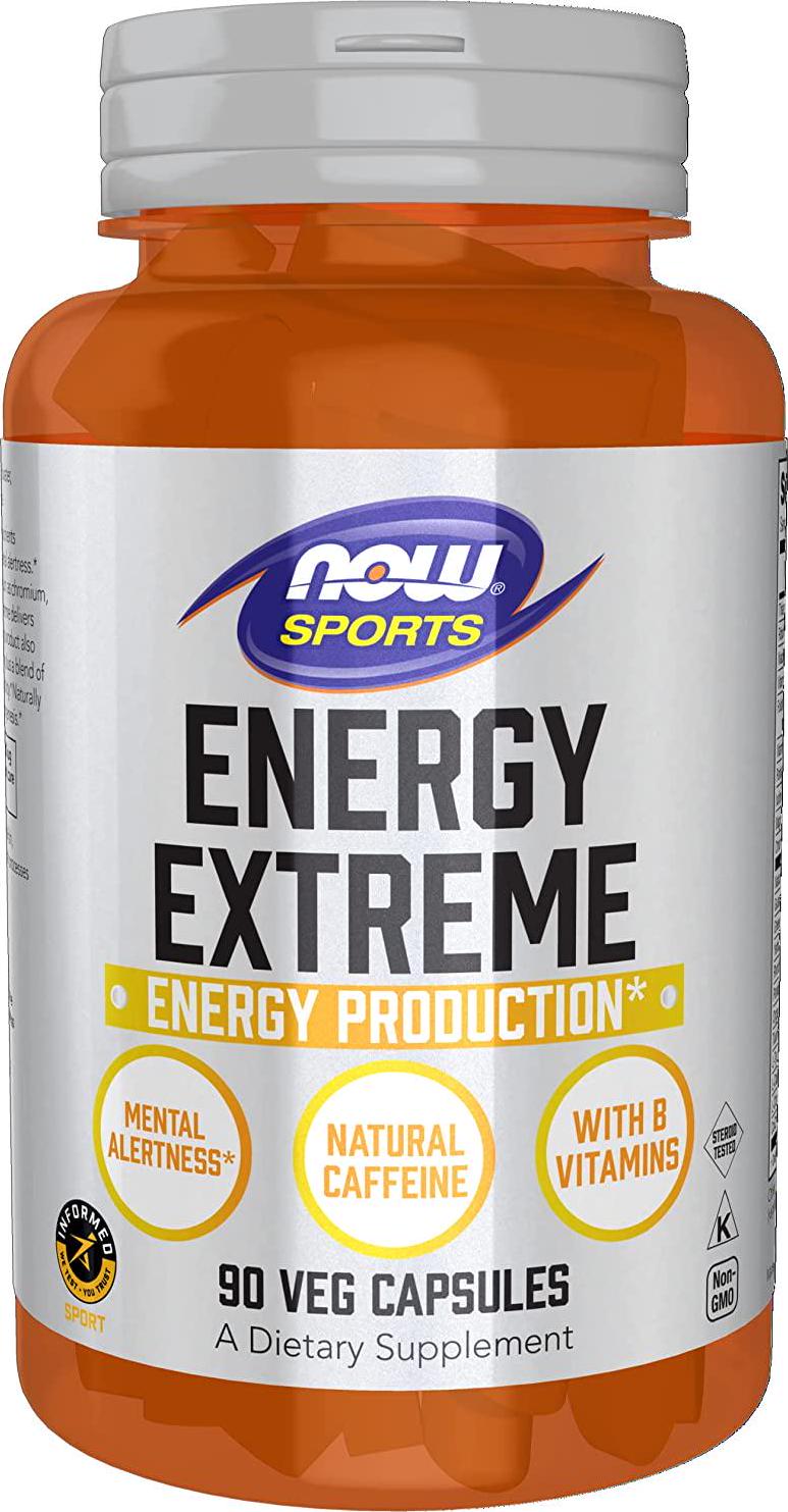 NOW Sports Nutrition, Sports Energy Extreme with B Vitamins and other cofactors such as Chromium, Magnesium Malate and Carnitine, 90 Veg Capsules