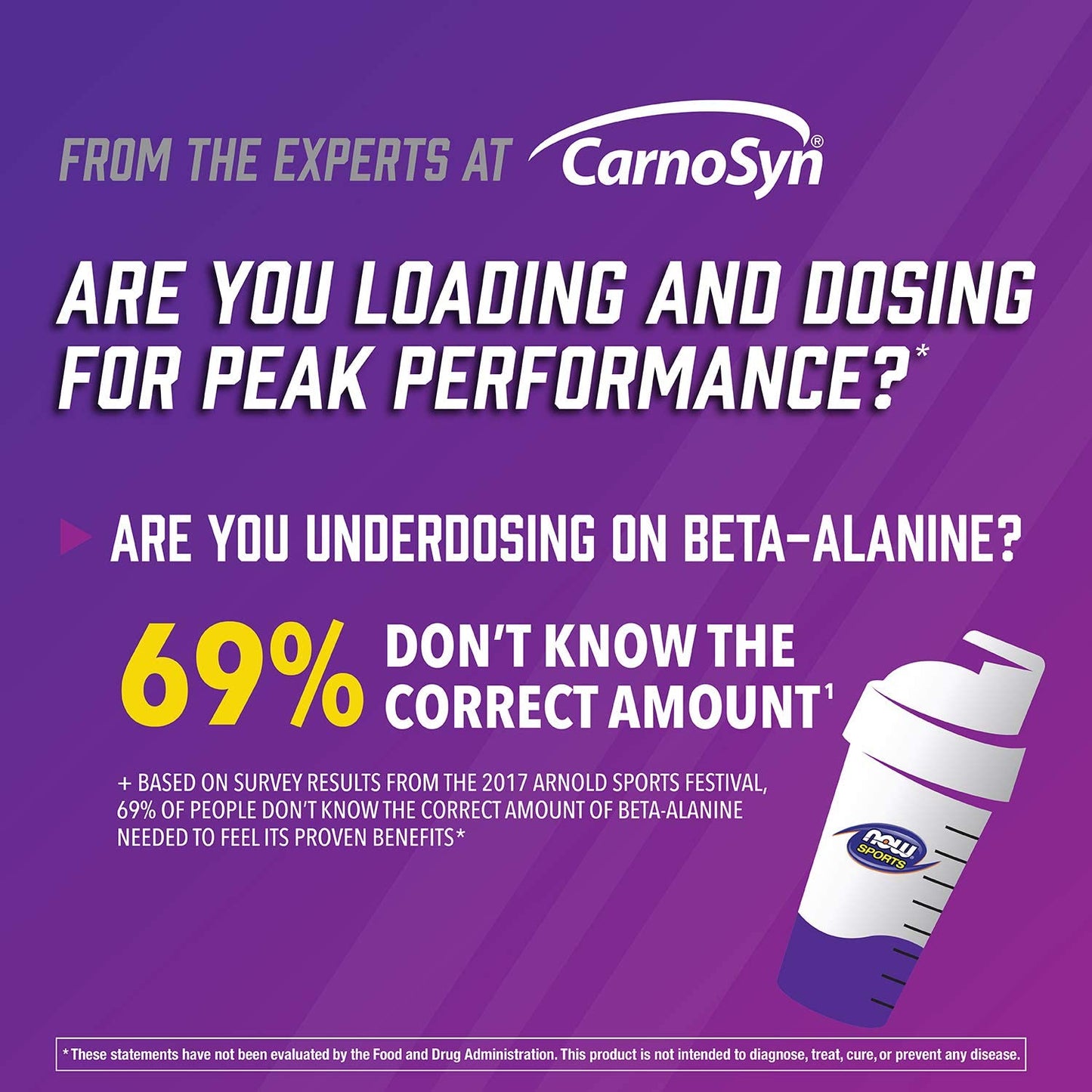 NOW Sports Nutrition, Beta-Alanine Pure Powder 2,000 mg, Muscular Endurance*, 500 Grams