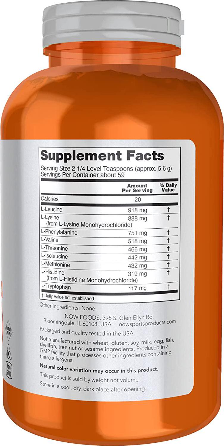 NOW Sports Nutrition, Amino-9 Essentials Powder, Enhanced Protein Synthesis, Amino Acids, 330-Grams