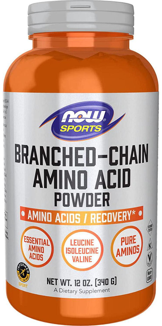 NOW Sports Nutrition, Branched Chain Amino Acid Powder with Leucine, Isoleucine, and Valine, 12-Ounce