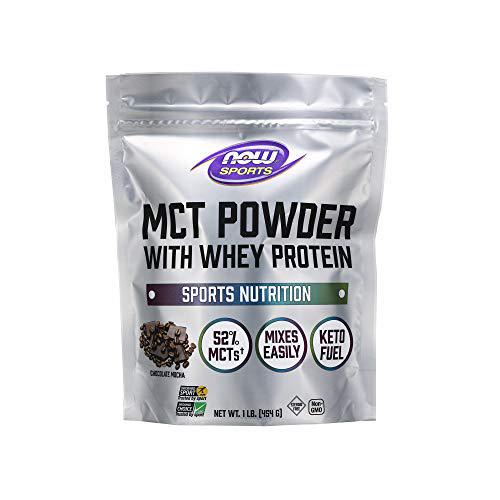 NOW Sports Nutrition, MCT Powder With Whey Protein Isolate, 52% MCTs, Chocolate Mocha, 1-Pound