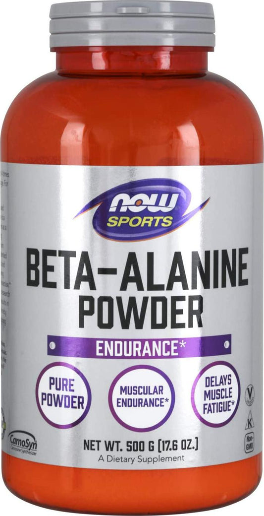 NOW Sports Nutrition, Beta-Alanine Pure Powder 2,000 mg, Muscular Endurance*, 500 Grams