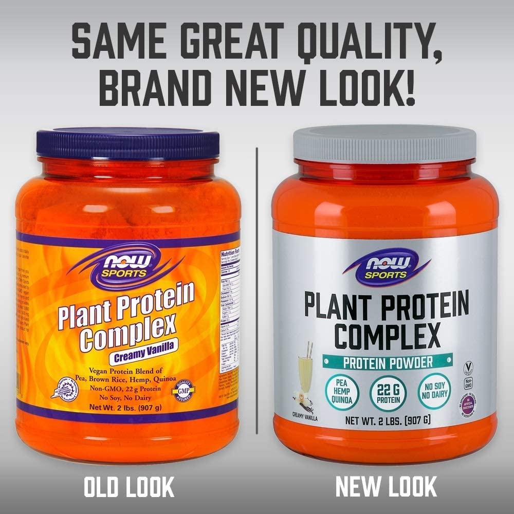NOW Sports Nutrition, Plant Protein Complex 22 g, Creamy Vanilla Powder, 2-Pound