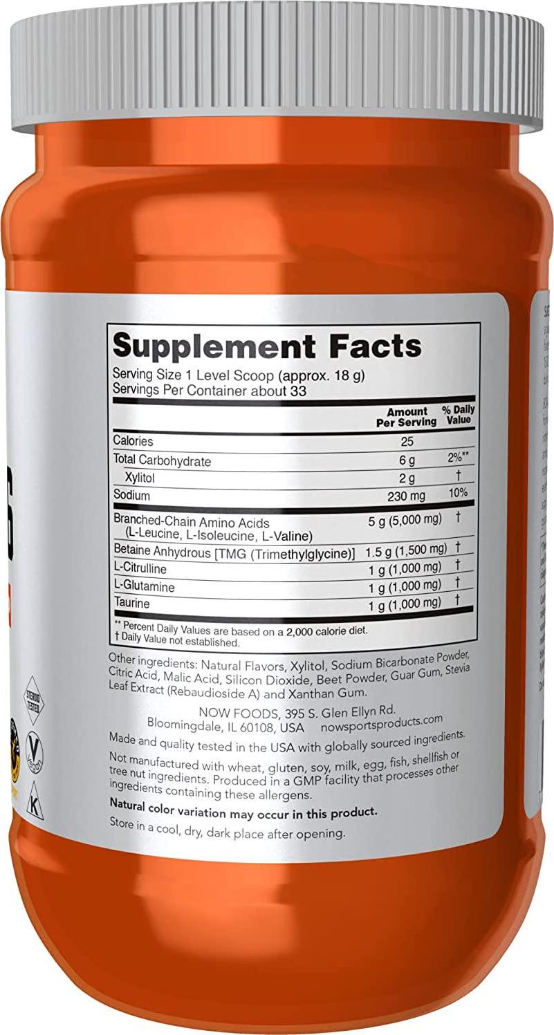 NOW Sports Nutrition, BCAA (Branched Chain Amino Acids) Big 6, Watermelon Flavor, 600 Grams