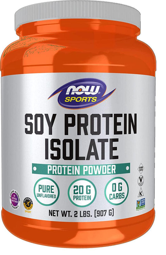 NOW Sports Nutrition, Soy Protein Isolate 20 g, 0 Carbs, Unflavored Powder, 2-Pound