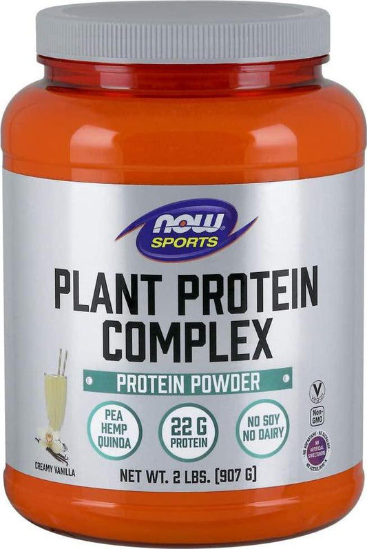 NOW Sports Nutrition, Plant Protein Complex 22 g, Creamy Vanilla Powder, 2-Pound