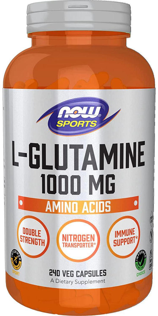 NOW Sports Nutrition, L-Glutamine, Double Strength 1,000 Mg, Amino Acid, 240 Veg Capsules