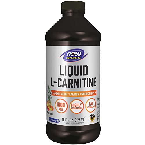 NOW Sports Nutrition, L-Carnitine Liquid 1,000 mg, Highly Absorbable, Tropical Punch, 16-Ounce