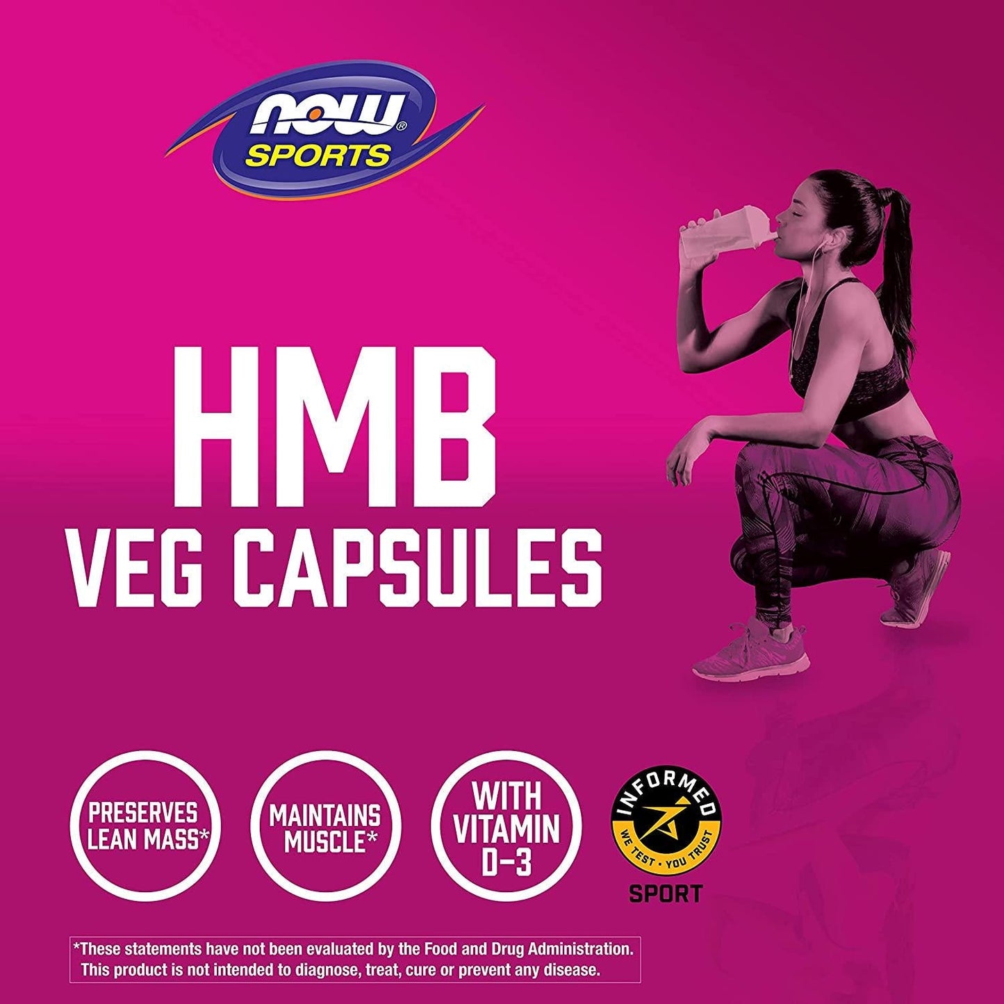 NOW Sports Nutrition, HMB ( -Hydroxy -Methylbutyrate) 500 mg, Sports Recovery*, 120 Veg Capsules