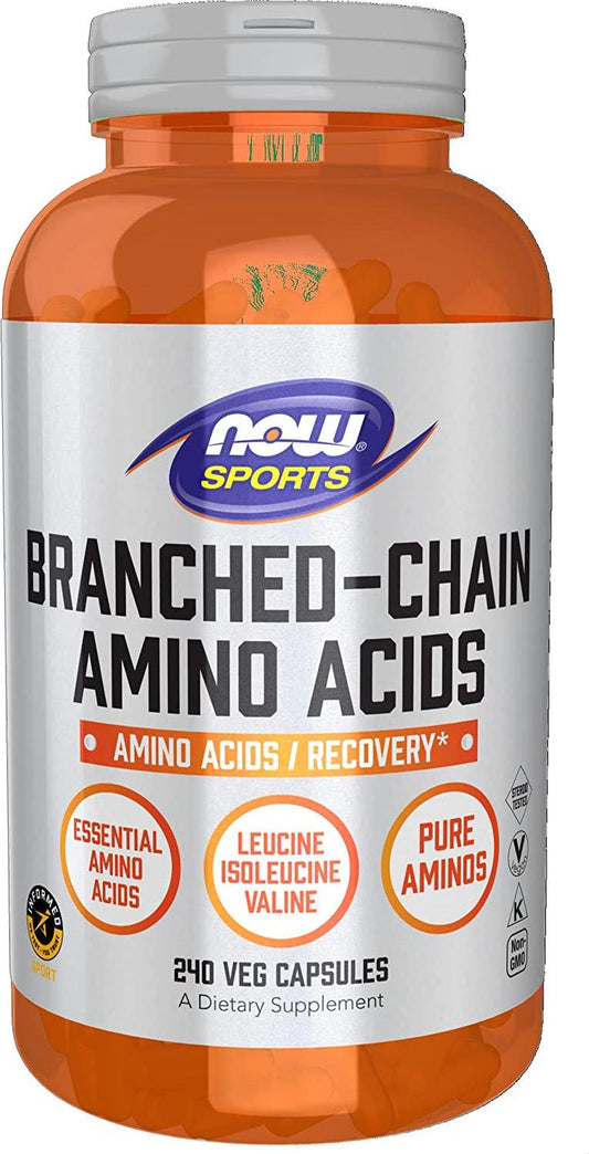 NOW Sports Nutrition, Branched Chain Amino Acids, With Leucine, Isoleucine and Valine, 240 Veg Capsules