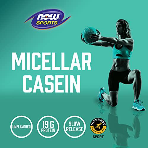 NOW Sports Nutrition, Micellar Casein 19 g, Slow Release, Unflavored Powder, 1.8-Pound