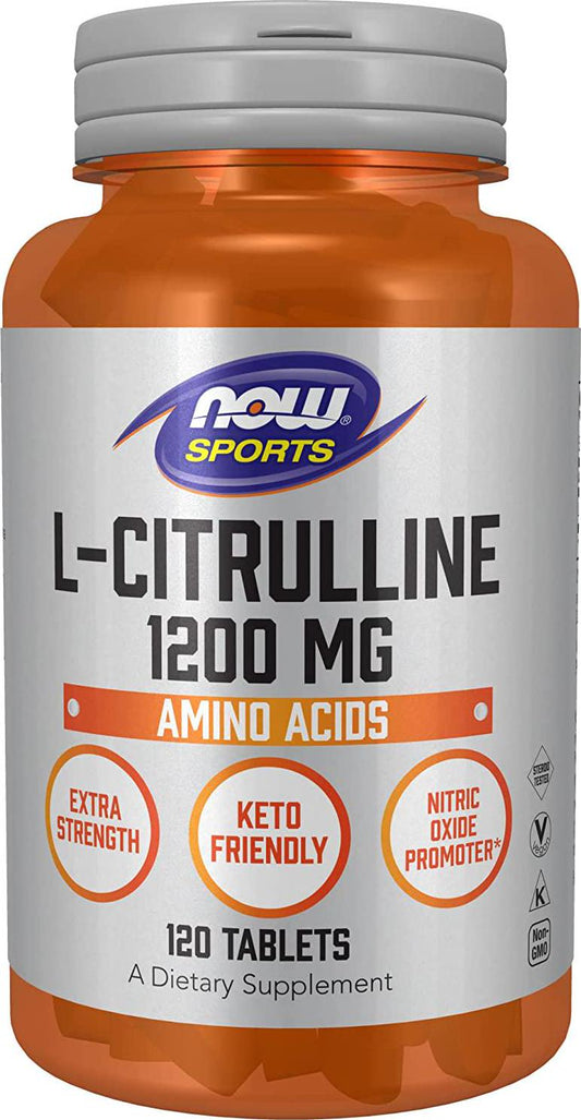 NOW Sports Nutrition, L-Citrulline, Extra Strength 1200 mg, Amino Acid, 120 Tablets (0116)