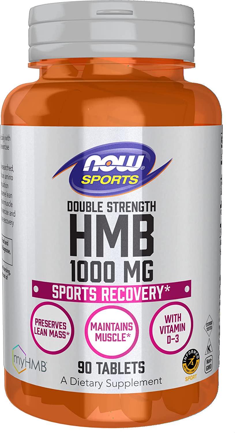 NOW Sports Nutrition, HMB (β-Hydroxy β-Methylbutyrate), Double Strength 1,000 mg, 90 Tablets