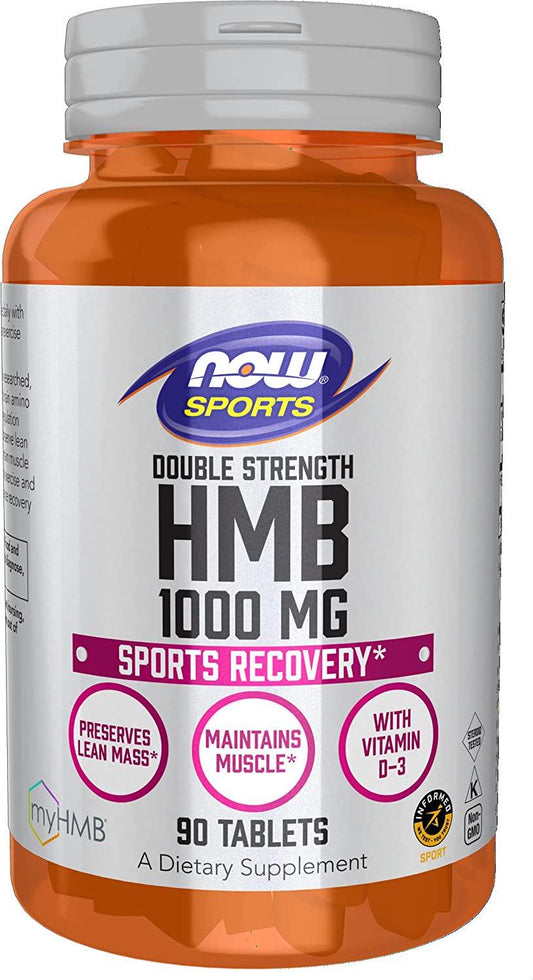 NOW Sports Nutrition, HMB (β-Hydroxy β-Methylbutyrate), Double Strength 1,000 mg, 90 Tablets