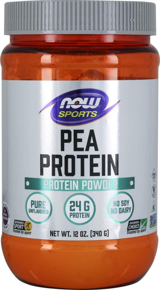 NOW Sports Nutrition, Pea Protein 24 g, Easily Digested, Unflavored Powder, 12-Ounce