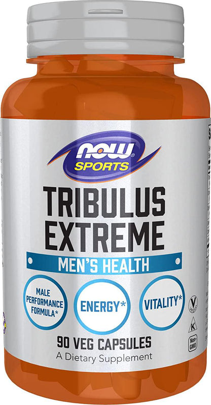 NOW Sports Nutrition, Tribulus (Tribulus terrestris) Extreme, Enhanced Vitality, Men&#039;s Health, 90 Veg Capsules