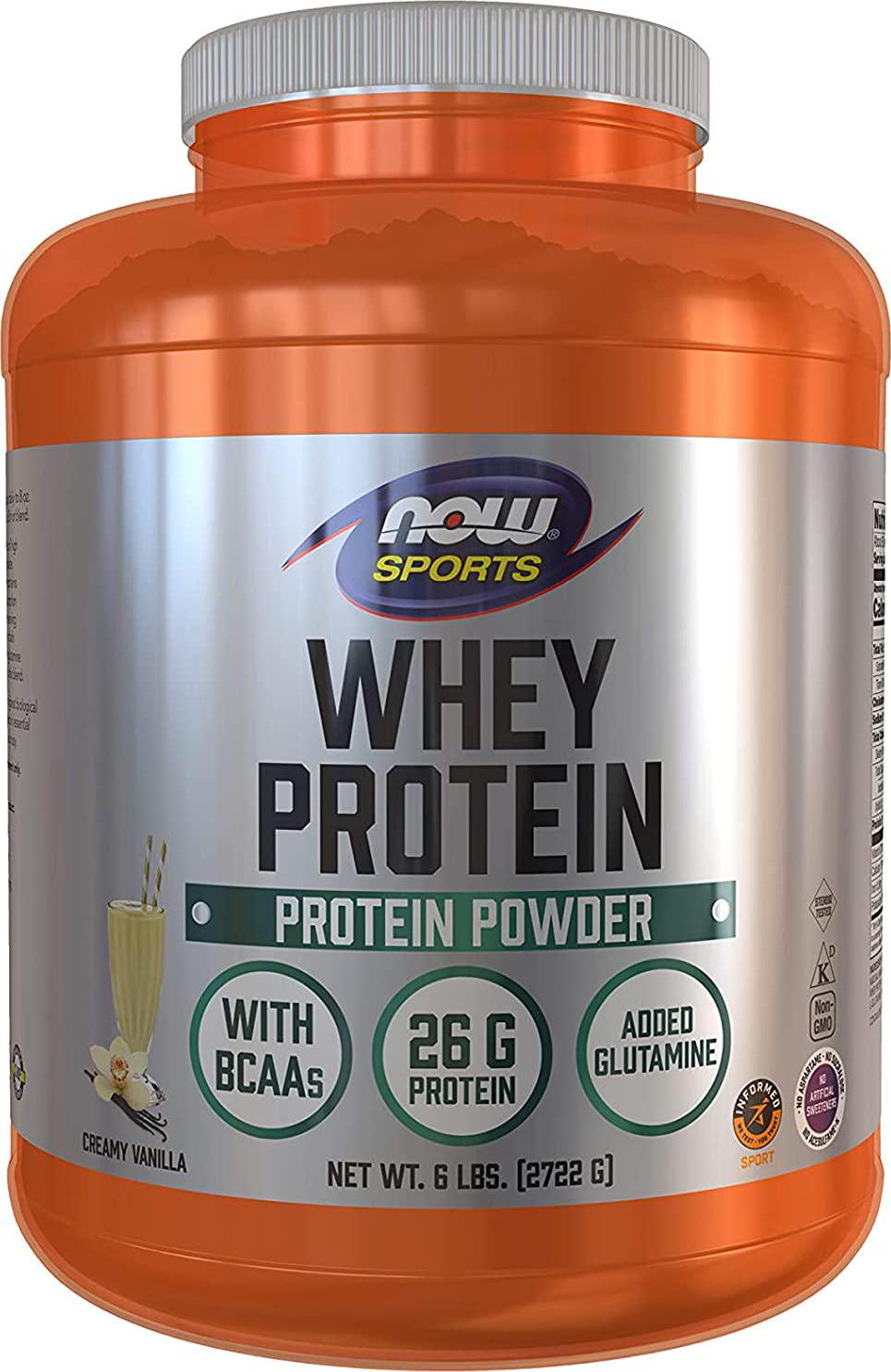 NOW Sports Nutrition, Whey Protein Powder, Creamy Vanilla, 6-Pound