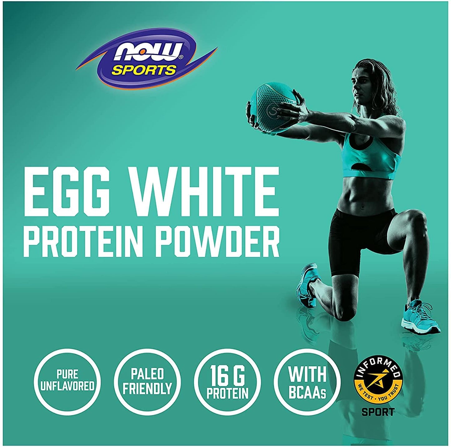 NOW Sports Nutrition, Egg White Protein Powder, Unflavored, 5-Pound