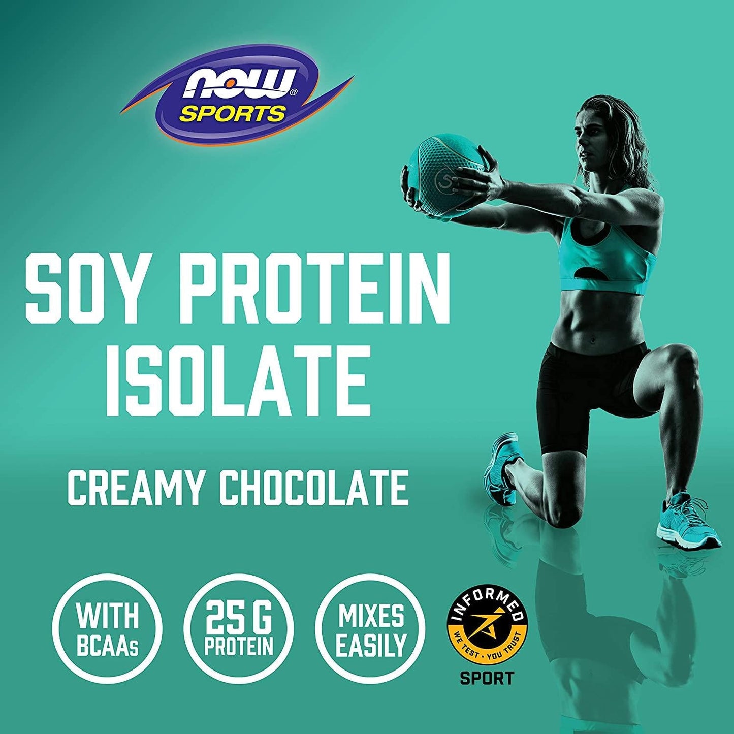 NOW Sports Soy Protein Isolate, Natural Chocolate, 2-Pound