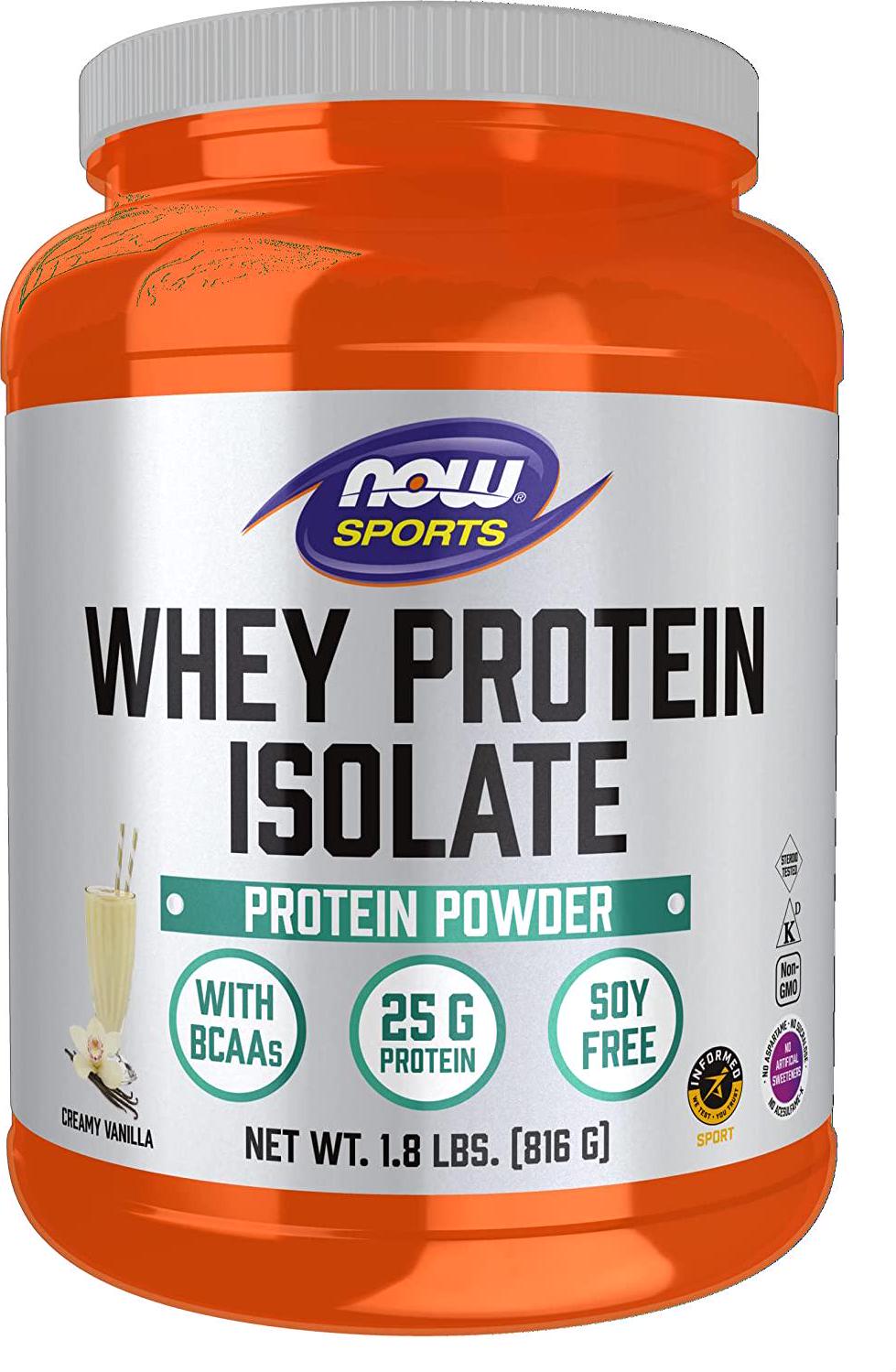 NOW Sports Whey Protein Isolate Vanilla, 1.8 LB