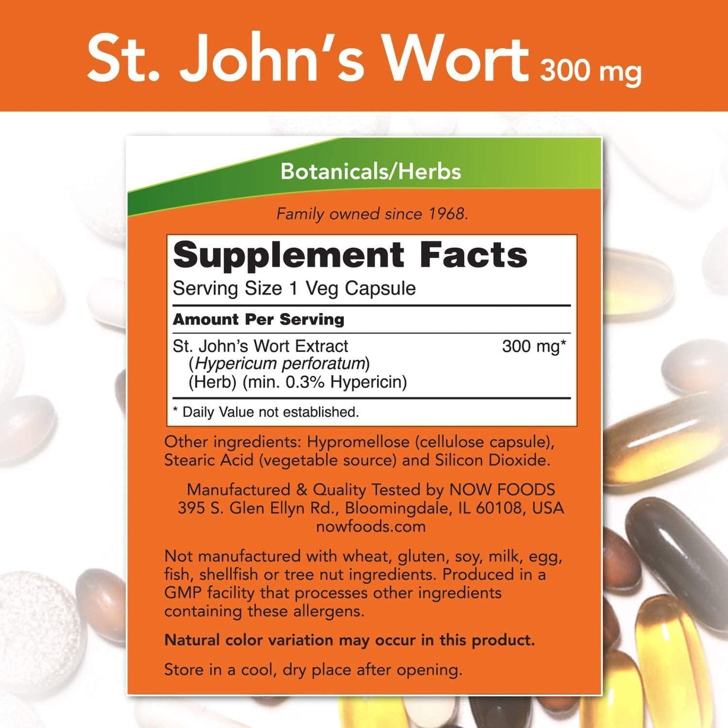 NOW St. John's Wort,250 Veg Capsules