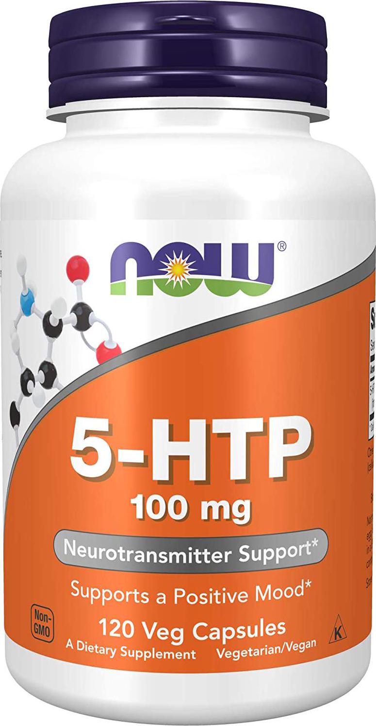 NOW Supplements, 5-HTP (5-hydroxytryptophan) 100 mg, Neurotransmitter Support*, 120 Veg Capsules