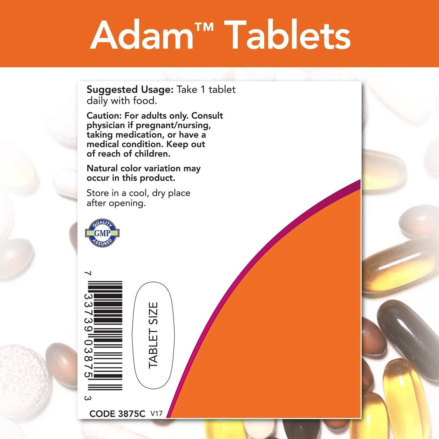 NOW Supplements, ADAM Men's Multivitamin with Saw Palmetto, Lycopene, Alpha Lipoic Acid and CoQ10, Plus Natural Resveratrol and Grape Seed Extract, 60 Tablets