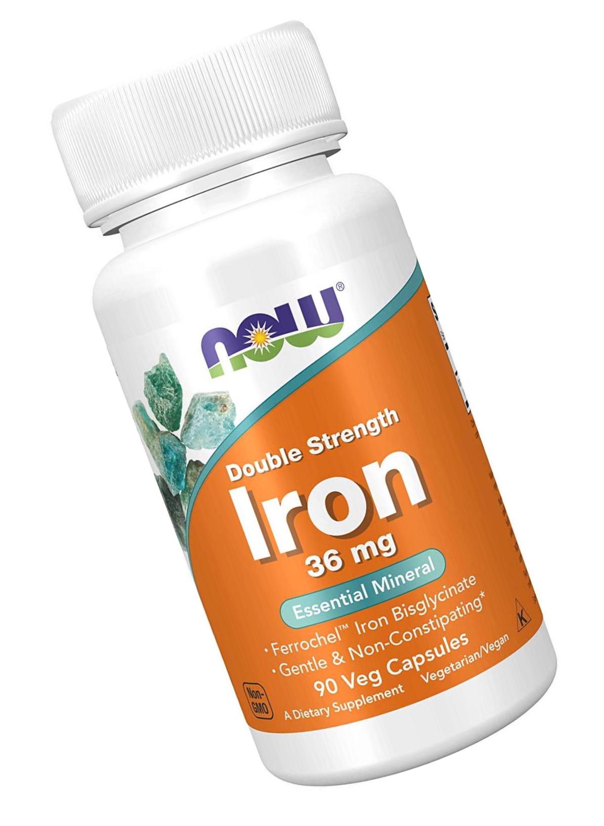 NOW Supplements, Iron 36 mg, 90 Veg Capsules