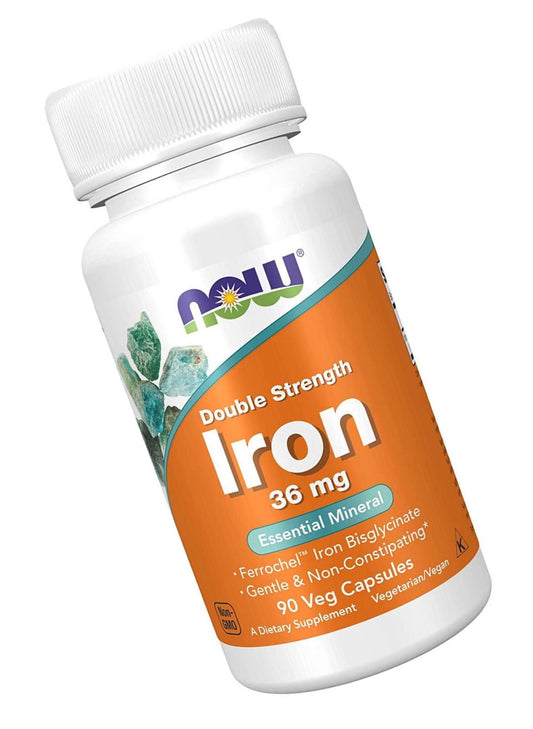 NOW Supplements, Iron 36 mg, 90 Veg Capsules
