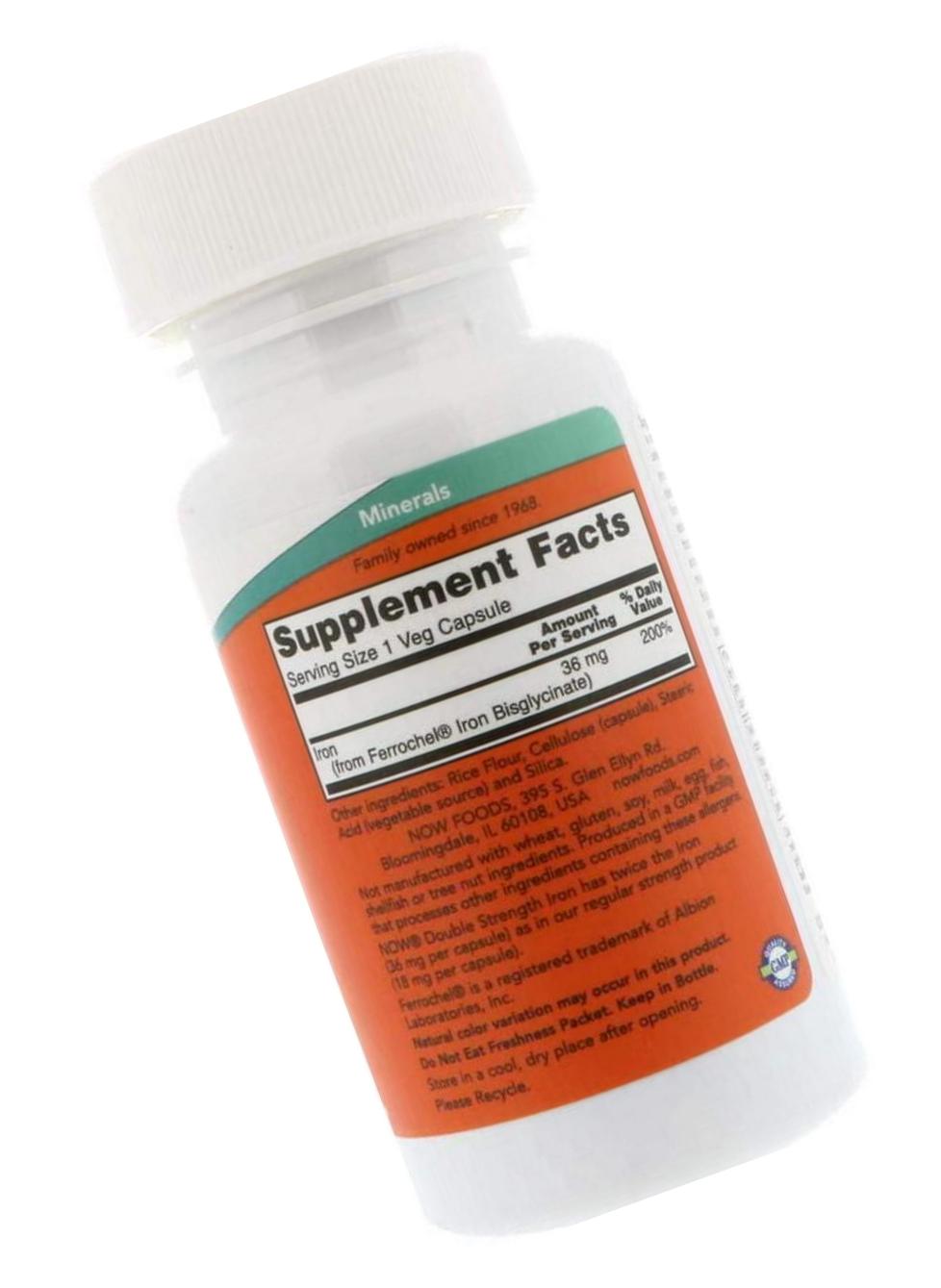 NOW Supplements, Iron 36 mg, 90 Veg Capsules