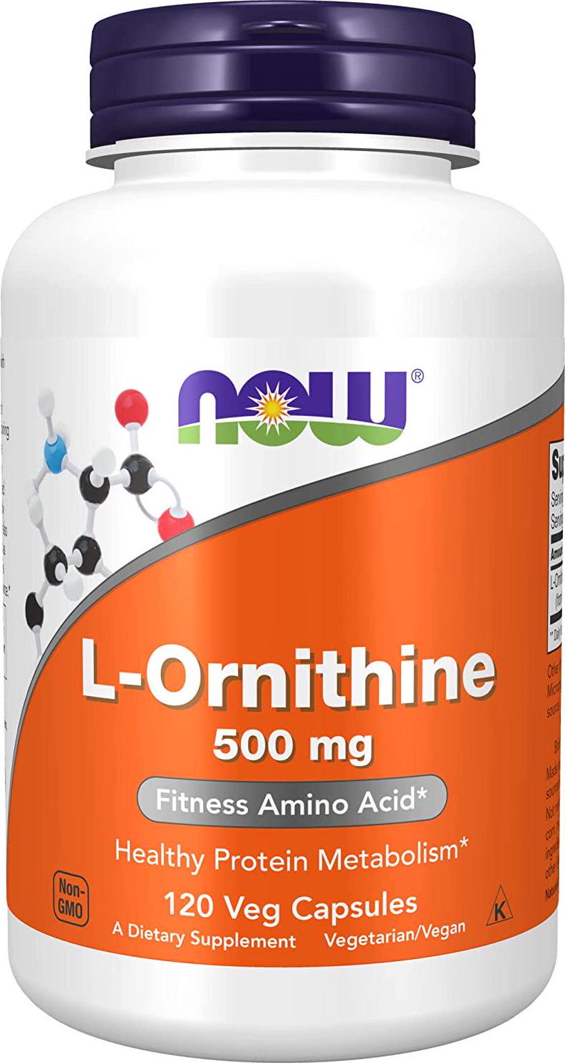 NOW Supplements, L-Ornithine (L-Ornithine Hydrochloride) 500 mg, Amino Acid, 120 Veg Capsules