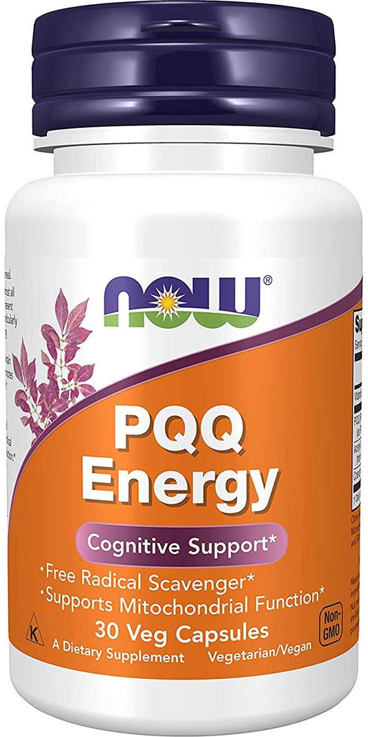 NOW Supplements, PQQ Energy, Free Radical Scavenger*, Cognitive Support*, 30 Veg Capsules